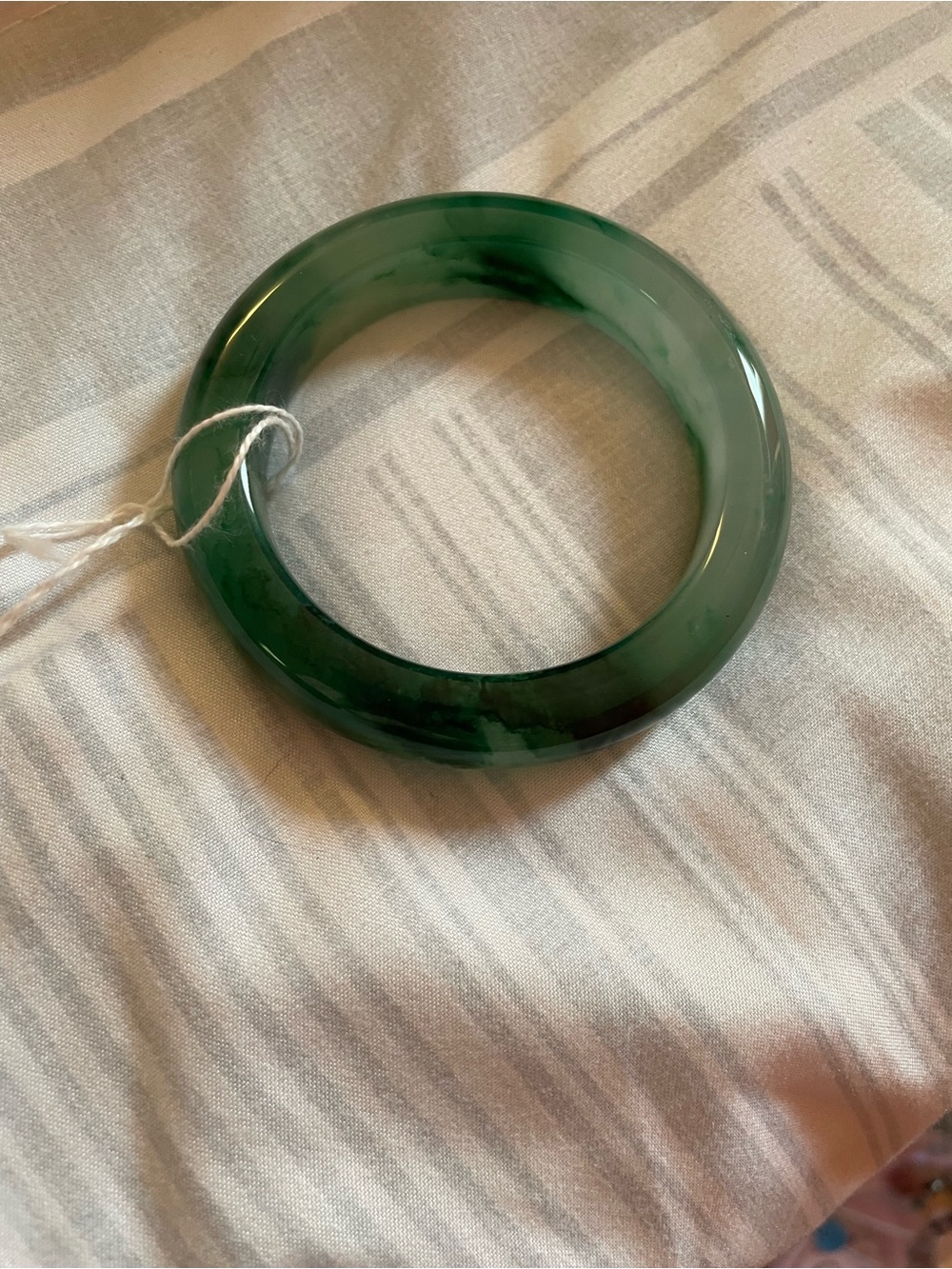 African Jade Bangle Bracelet - Unbranded